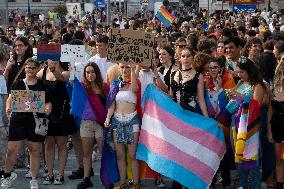 Demonstration For LGTBI Pride Day In Spain