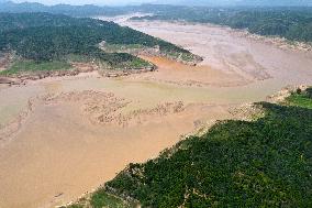 Yellow River Xiaolangdi Reservoir Area Water Level Drop