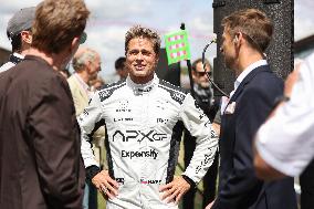 British Grand Prix - Brad Pitt Greets Max Verstappen