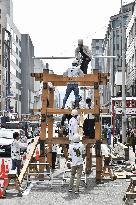 Float-building for Kyoto's Gion Festival