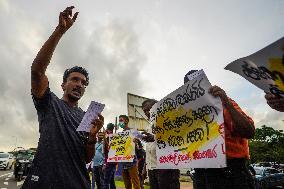 A Protest Was Held Near The Parliament To Mark The One-year Anniversary Of The Ousting Of President Gotabhaya Rajapaksa.