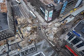 Extensive roadworks in central Tallinn