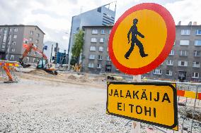 Extensive roadworks in central Tallinn