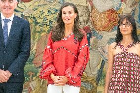 Queen Letizia Holds An Audience - Madrid