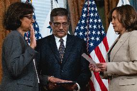 VP Harris Swears In Geeta Rao Gupta - Washington