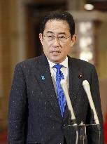 Japan PM Kishida before trip to Europe