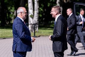 Edgars Rinkevics made his first foreign visit as president of Latvia to Estonia