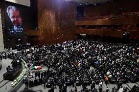 Chamber Of Deputies In Mexico Pays Mournful Tribute To Porfirio Muñoz Ledo