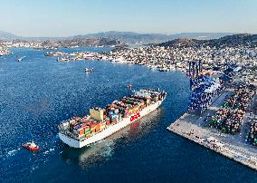 GREECE-PIRAEUS PORT-OOCL PIRAEUS CONTAINER VESSEL