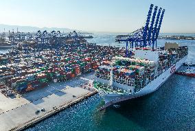 GREECE-PIRAEUS PORT-OOCL PIRAEUS CONTAINER VESSEL