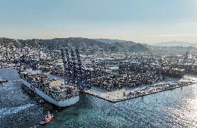 GREECE-PIRAEUS PORT-OOCL PIRAEUS CONTAINER VESSEL