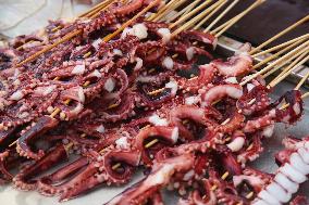 Grilled Octopus Tentacles And Squid