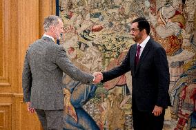 King Felipe VI Receives Sultan Ahmed Al Jaber - Madrid