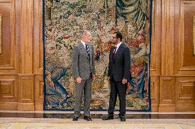 King Felipe VI Receives Sultan Ahmed Al Jaber - Madrid