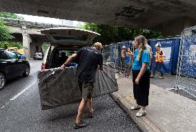 Eviction Of Homeless Encampment Under The Expressway - Montreal