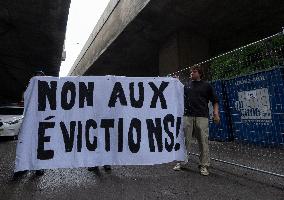 Eviction Of Homeless Encampment Under The Expressway - Montreal