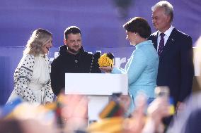 Ukrainian President Volodymyr Zelenskyy In Vilnius, Lithuania