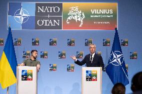 Stoltenberg Meets Zelensky At NATO Summit - Vilnius