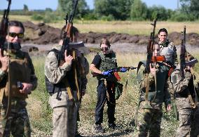 Training Session And Test Of New Military Uniforms Designed For Women Outside Of Kyiv, Amid Russia's Invasion Of Ukraine.