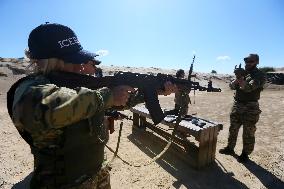 Training Session And Test Of New Military Uniforms Designed For Women Outside Of Kyiv, Amid Russia's Invasion Of Ukraine.