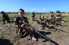 Training Session And Test Of New Military Uniforms Designed For Women Outside Of Kyiv, Amid Russia's Invasion Of Ukraine.