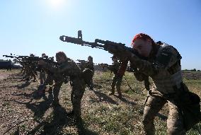 Training Session And Test Of New Military Uniforms Designed For Women Outside Of Kyiv, Amid Russia's Invasion Of Ukraine.