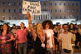 Protest For Anna Ivankova In Athens