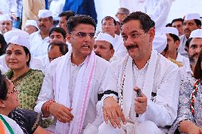 Congress 'Maun Satyagraha' In Rajasthan