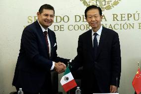 Vice President Of China Xiao Jie Visits The Senate Of Mexico