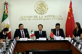 Vice President Of China Xiao Jie Visits The Senate Of Mexico