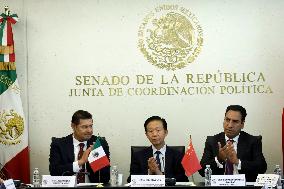 Vice President Of China Xiao Jie Visits The Senate Of Mexico