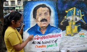 Poster Painting Of Chandrayaan-3 In Mumbai