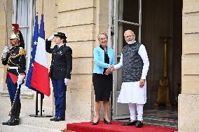 French PM Meets Her Indian Counterpart Narendra Modi - Paris