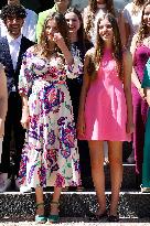 Spainish Royal Family at audience with the Schools of the world united foundation - Madrid