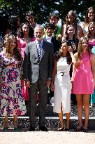 Spainish Royal Family at audience with the Schools of the world united foundation - Madrid