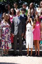 Spainish Royal Family at audience with the Schools of the world united foundation - Madrid