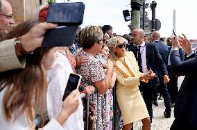 Macron's Walkabout at the End of Bastille Day Parade - Paris