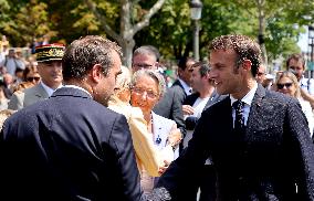 Macron's Walkabout at the End of Bastille Day Parade - Paris