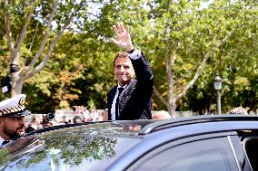 Macron's Walkabout at the End of Bastille Day Parade - Paris