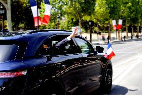 Macron's Walkabout at the End of Bastille Day Parade - Paris