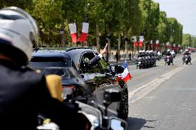 Macron's Walkabout at the End of Bastille Day Parade - Paris