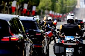 Macron's Walkabout at the End of Bastille Day Parade - Paris