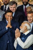 Macron and Modi At Ministry of Foreign Affairs - Paris