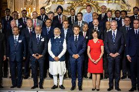 Macron and Modi At Ministry of Foreign Affairs - Paris