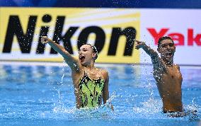 (SP)JAPAN-FUKUOKA-WORLD AQUATICS CHAMPIONSHIPS-ARTISTIC SWIMMING-MIXED DUET TECHNICAL