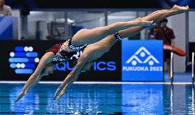 (SP)JAPAN-FUKUOKA-WORLD AQUATICS CHAMPIONSHIPS-ARTISTIC SWIMMING-MIXED DUET TECHNICAL