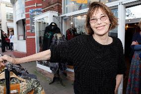 Jane Birkin attends Kate Barry's exhibition in Dinard