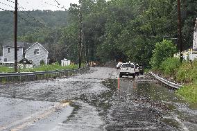 Landslide Caused By Weather Closes Both Directions Of Route 46 In Warren County, New Jersey