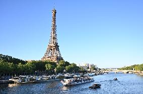 Paris 2024 First Test On The Seine River - Paris