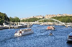 Paris 2024 Olympic First Test On The Seine River - Paris